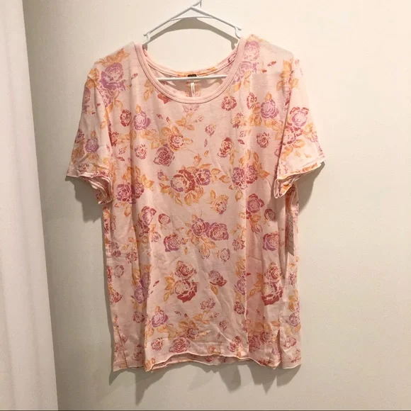 NEW Free People Tourist Tee Floral Soft Graphic Tee Shirt - Size XS S M - Picture 5 of 10